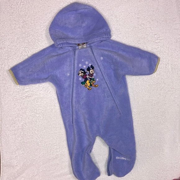 Disney Other - Vintage Walt disney world embroidered fleece snowsuit bunting up to 9m